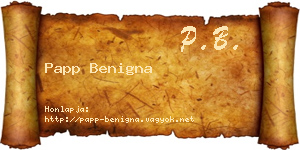 Papp Benigna névjegykártya