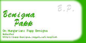 benigna papp business card